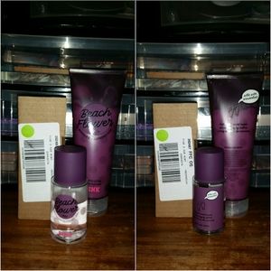 3pc VS PINK Beach Flower lotion and 2 mists